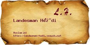Landesman Hédi névjegykártya